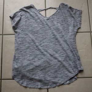 Old Navy Grey Marled Twist Back Top